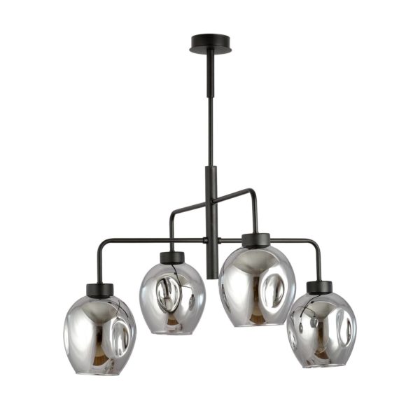 EMIBIG LIGHTING Suspension Lukka, à 4 lampes, noire/graphite EMIBIG LIGHTING
