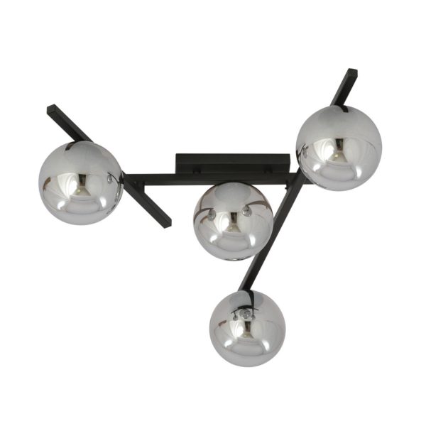 EMIBIG LIGHTING Plafonnier Smart, noir/graphite, à 4 lampes EMIBIG LIGHTING