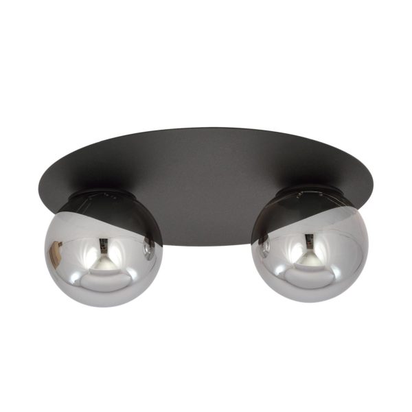 EMIBIG LIGHTING Plafonnier Solar, noir/graphite, à deux lampes EMIBIG LIGHTING