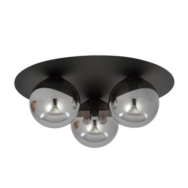 EMIBIG LIGHTING Plafonnier Solar, noir/graphite, à trois lampes EMIBIG LIGHTING