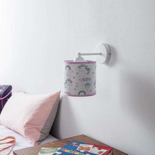 Eko-Light Applique Unicorn, blanche, avec motif licorne Eko-Light