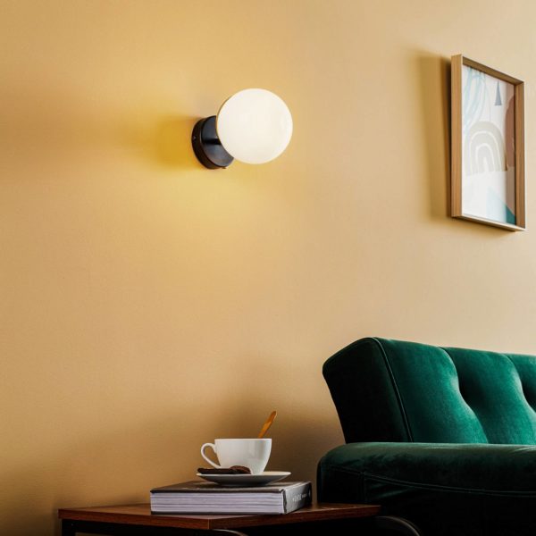 Eko-Light Applique Sfera 1 lampe, verre/chrome/noir Eko-Light