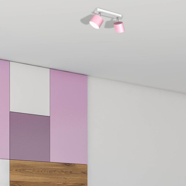 Eko-Light Cloudy spot pour plafond à deux lampes rose Eko-Light