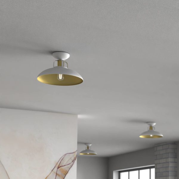 Eko-Light Plafonnier Felix, blanc/doré Eko-Light