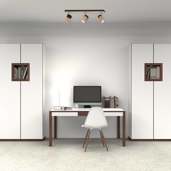 Eko-Light Spot pour plafond Baron, trois lampes, noir/doré Eko-Light