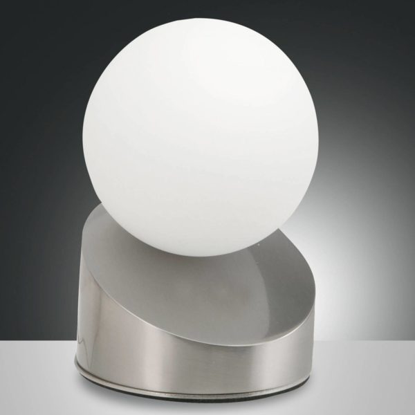 Fabas Luce Belle lampe à poser LED Gravity, nickel Fabas Luce