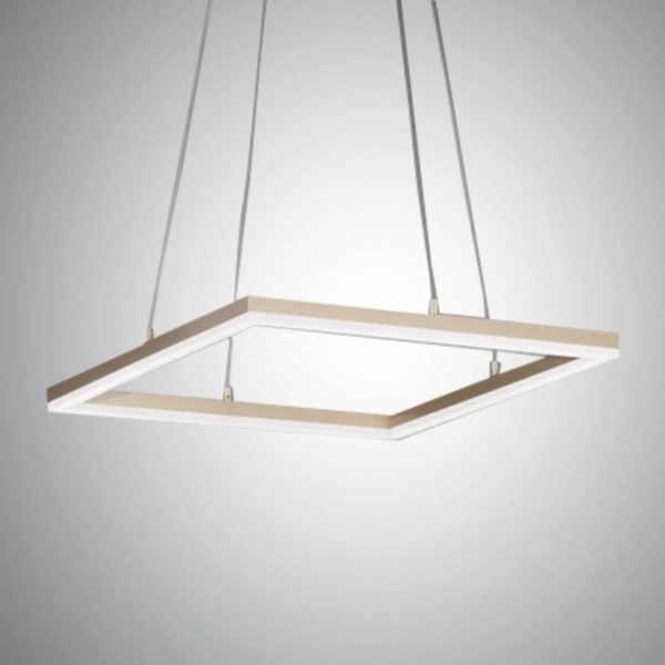 Fabas Luce Suspension LED Bard 42×42 cm en finition doré mat Fabas Luce
