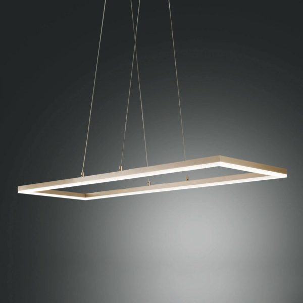Fabas Luce Suspension LED Bard 92×32 cm en finition doré mat Fabas Luce