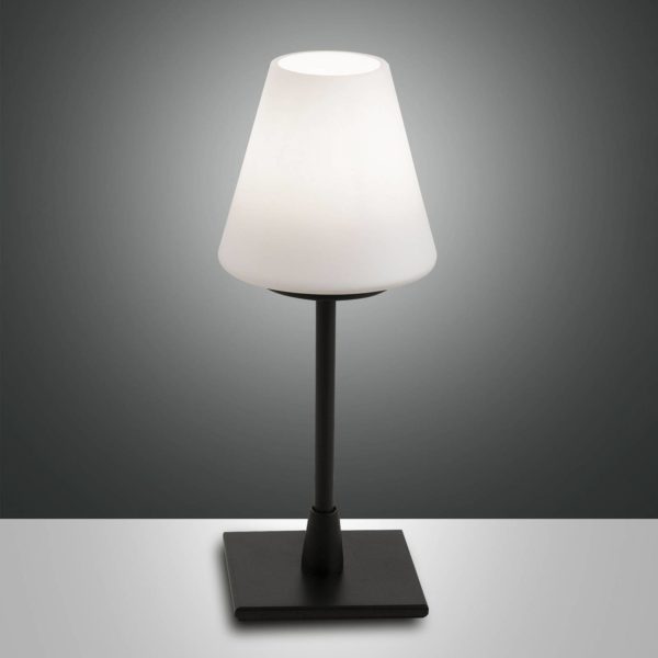 Fabas Luce Lampe à poser LED Lucy variateur tactile, noire Fabas Luce