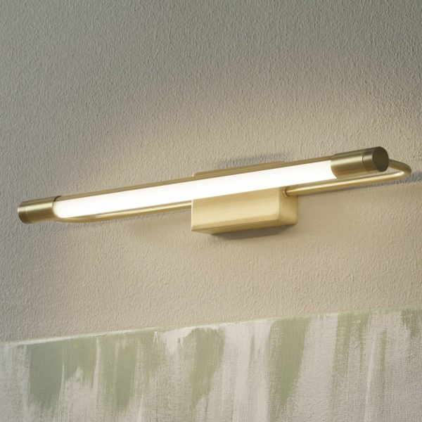 Fabas Luce Applique LED Rapallo, laiton, IP44, 40 cm Fabas Luce
