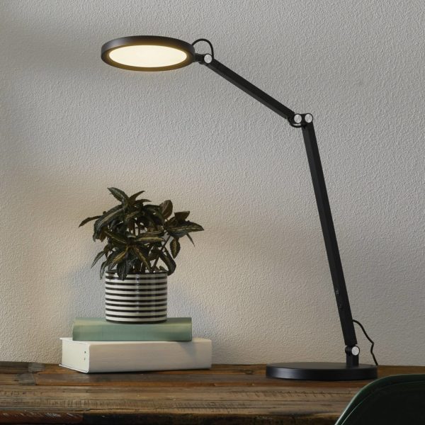 Fabas Luce Lampe de bureau LED Regina avec variateur, noire Fabas Luce