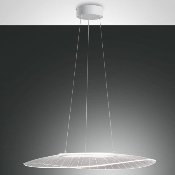 Fabas Luce Suspension LED Vela, blanc, Oval, 78 cm x 55 cm Fabas Luce