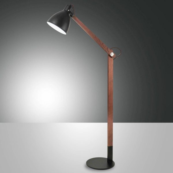 Fabas Luce Sveva lampadaire en bois, noir/noyer Fabas Luce