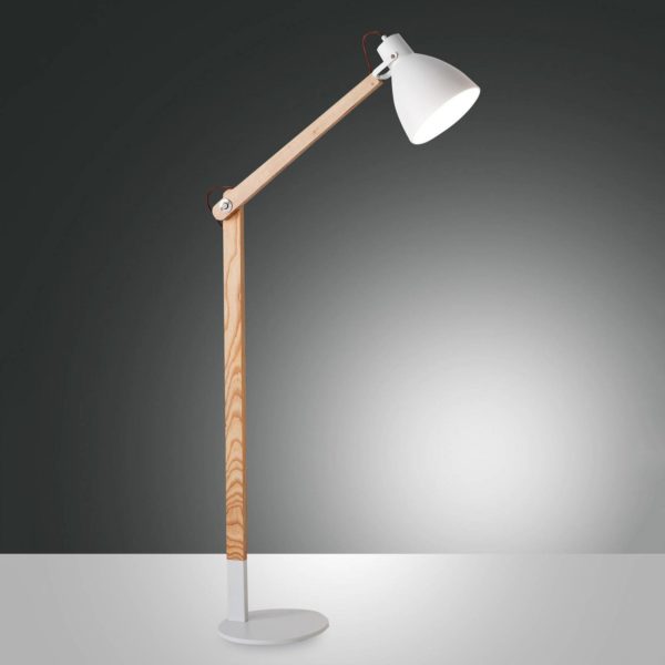 Fabas Luce Sveva lampadaire en bois, blanc/frêne Fabas Luce
