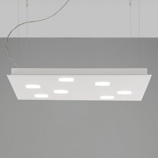 Fabbian Suspension LED Quarter carrée, blanche Fabbian