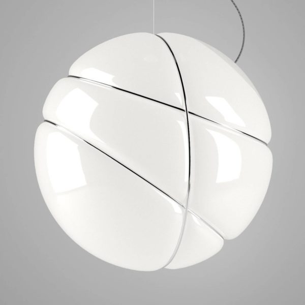Fabbian Armilla suspension verre blanche, chromée Fabbian