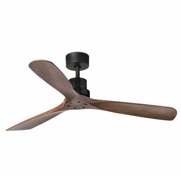 FARO BARCELONA Ventilateur de plafond Lantau, remote, noyer/noir FARO BARCELONA