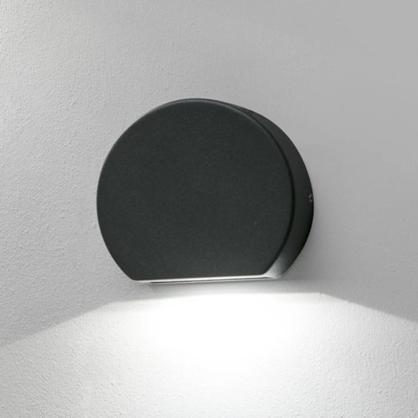 FARO BARCELONA Applique d’extérieur LED Pill ronde en gris foncé FARO BARCELONA