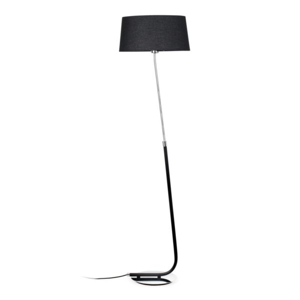 FARO BARCELONA Lampadaire Hotel avec abat-jour en tissu noir FARO BARCELONA