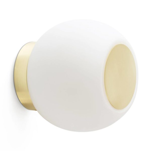 FARO BARCELONA Applique LED Moy en doré avec abat-jour en verre FARO BARCELONA