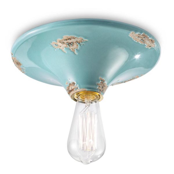 Ferroluce Plafonnier vintage C134 turquoise Ferroluce