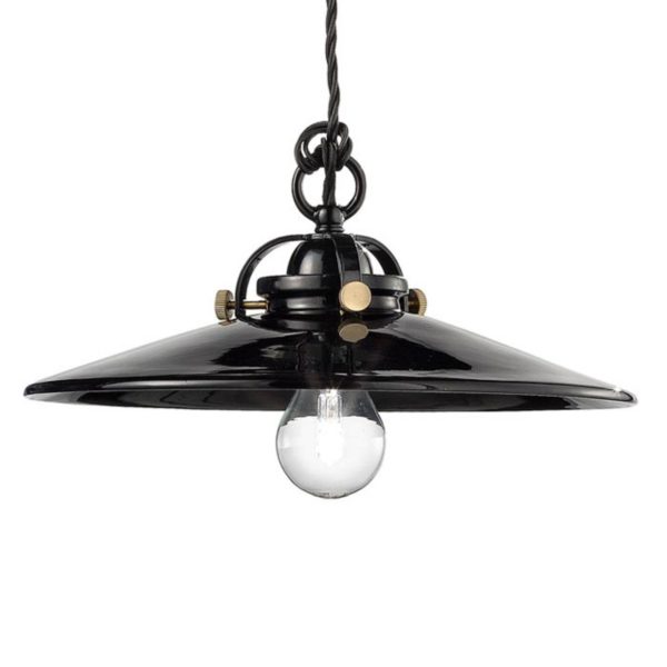Ferroluce Suspension Edoardo en céramique noire, 31 cm Ferroluce