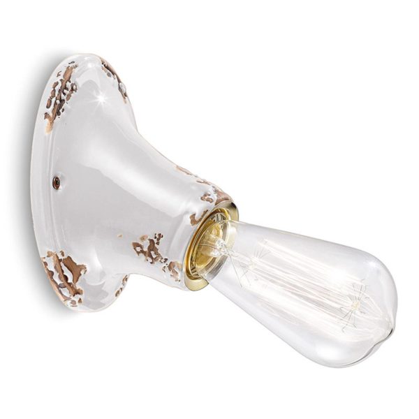 Ferroluce Applique C115 au style vintage blanc Ferroluce