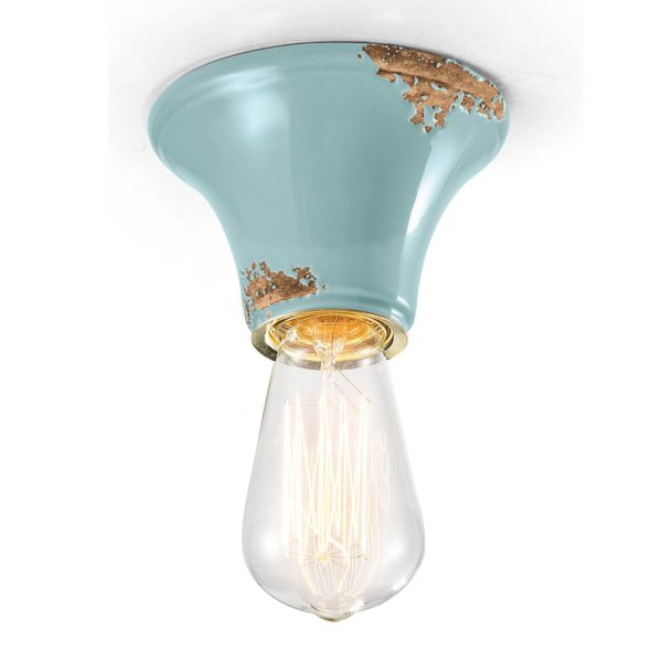 Ferroluce Plafonnier vintage C132 turquoise Ferroluce