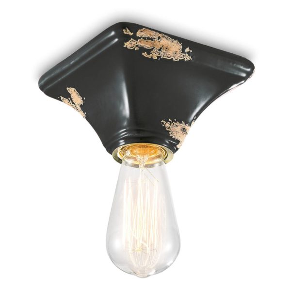 Ferroluce Plafonnier vintage C135 noir Ferroluce