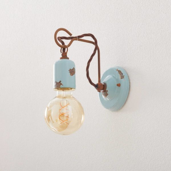 Ferroluce Applique murale C665 de style vintage turquoise Ferroluce