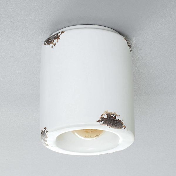 Ferroluce Plafonnier C986 au style vintage, blanc Ferroluce