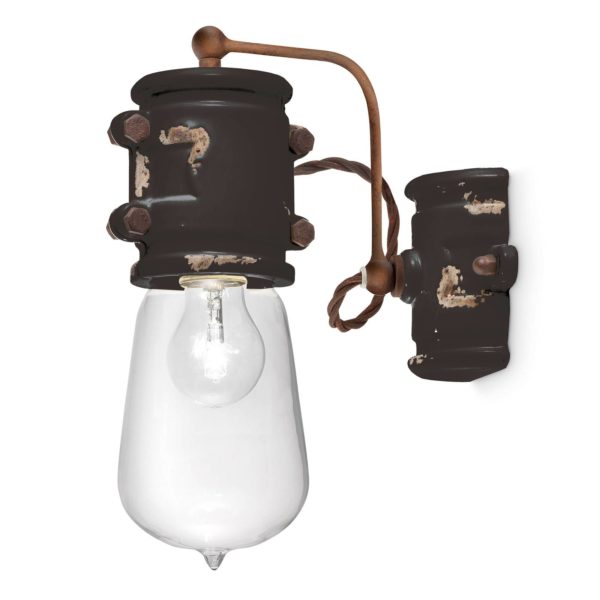 Ferroluce Applique vintage C1523, noire Ferroluce
