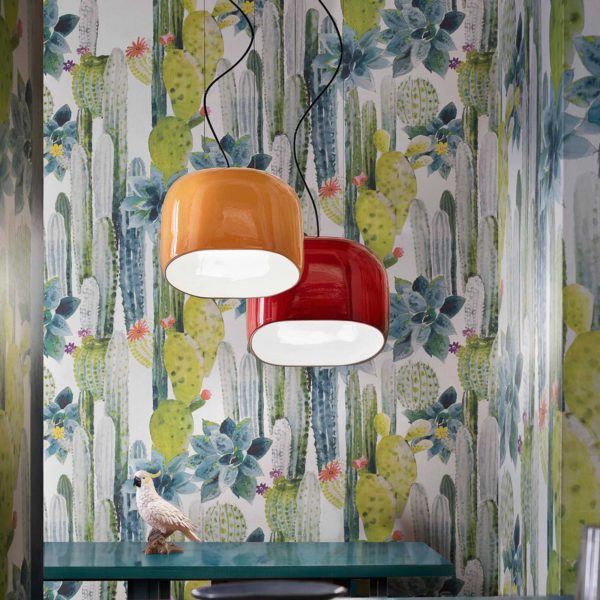 Ferroluce Suspension Ayrton, céramique, 29 cm, rouge Ferroluce