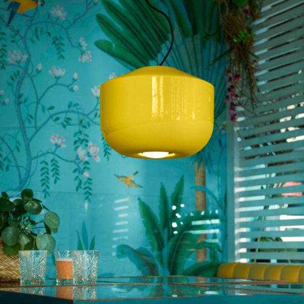 Ferroluce Suspension Bellota en céramique, Ø 35 cm, jaune Ferroluce