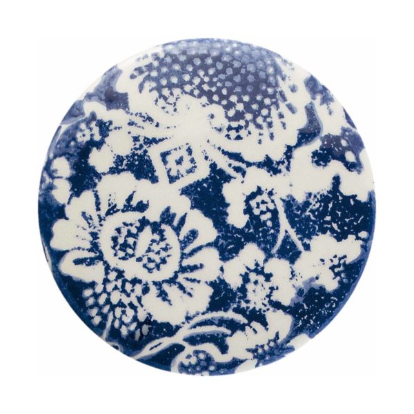 Ferroluce Suspension PI, motif fleurs, Ø 5,5 cm, bleu/blanc Ferroluce