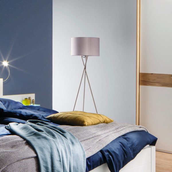 Schöner Wohnen Pina lampadaire trépied gris clair Schöner Wohnen