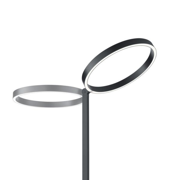 Knapstein Lampadaire LED Lana noir avec commande par gestes Knapstein