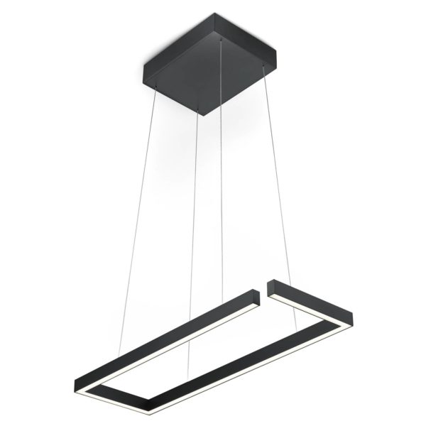 Knapstein Suspension LED Marisa-60, noir mat, 60 x 20cm Knapstein