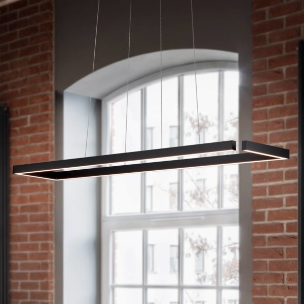 Knapstein Suspension LED Marisa-100, noir mat, 100 x20cm Knapstein