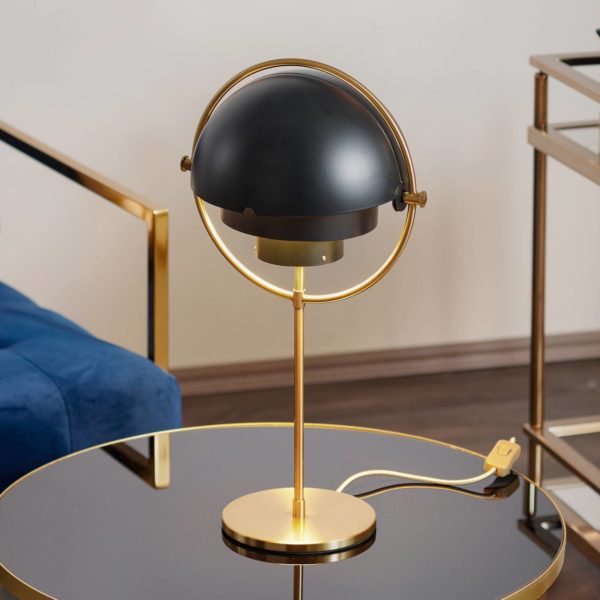 GUBI lampe à poser Multi-Lite, hauteur 50 cm, laiton/noir GUBI