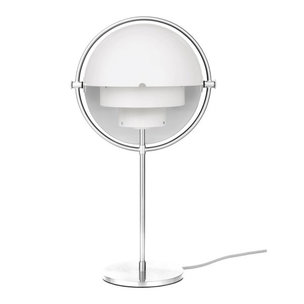 GUBI Lampe à poser Multi-Lite, hauteur 50 cm, chrome/blanc GUBI
