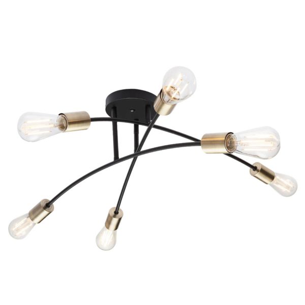 Globo Plafonnier Sarini en métal, à 6 lampes Globo