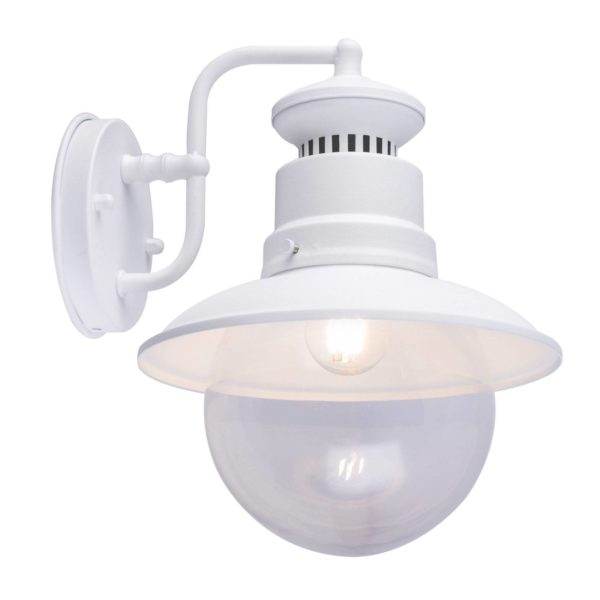 Globo Applique d’extérieur Sella en acier blanc mat Globo