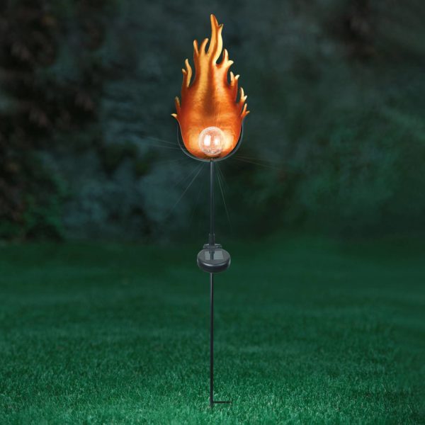 Globo Lampe solaire LED 33472 avec flamme métal Globo