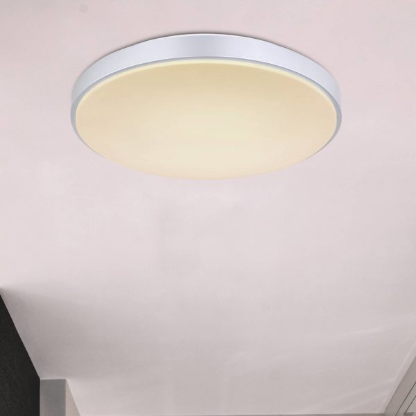 Globo Plafonnier LED Sonny, argenté, CCT, Ø 41 cm Globo