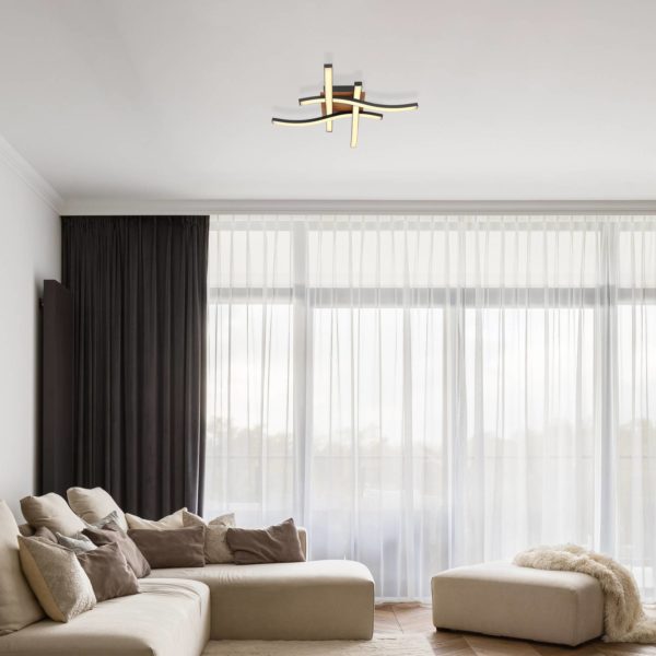 Globo Plafonnier LED Evita en aspect bois Globo