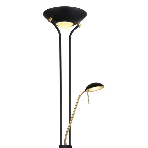 Globo Lampadaire Leonas laiton/noir Globo
