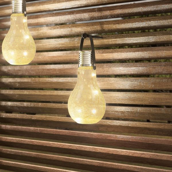 Lindby Shams lampe solaire LED, bulbe, 3 pcs LINDBY