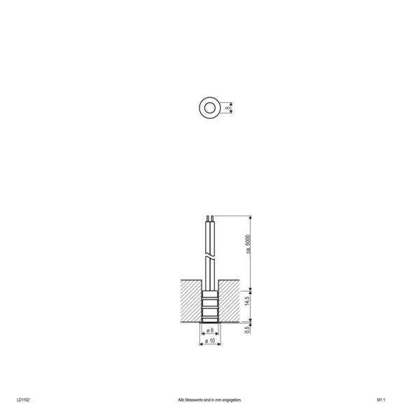 EVN LD1102 lampe encastrable IP68 Ø1cm 0,1W 830 EVN