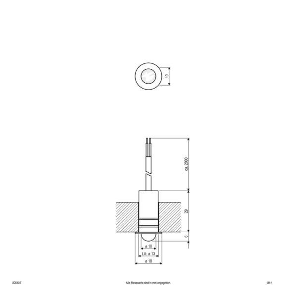 EVN LD5102 lampe encastrable 0,3W 830 lentille EVN